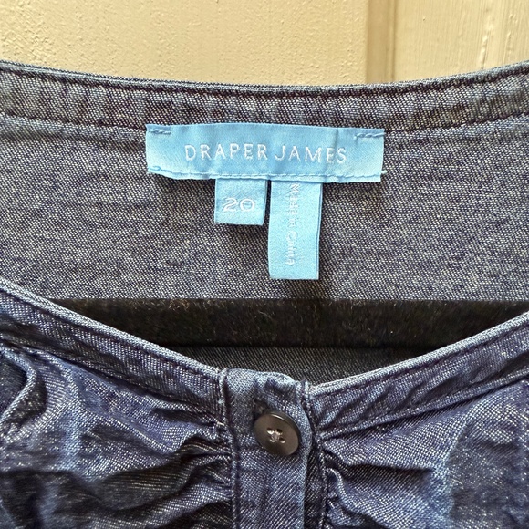 Draper James NWOT Denim Shift Dress with Ruffle Placket - Picture 2 of 2